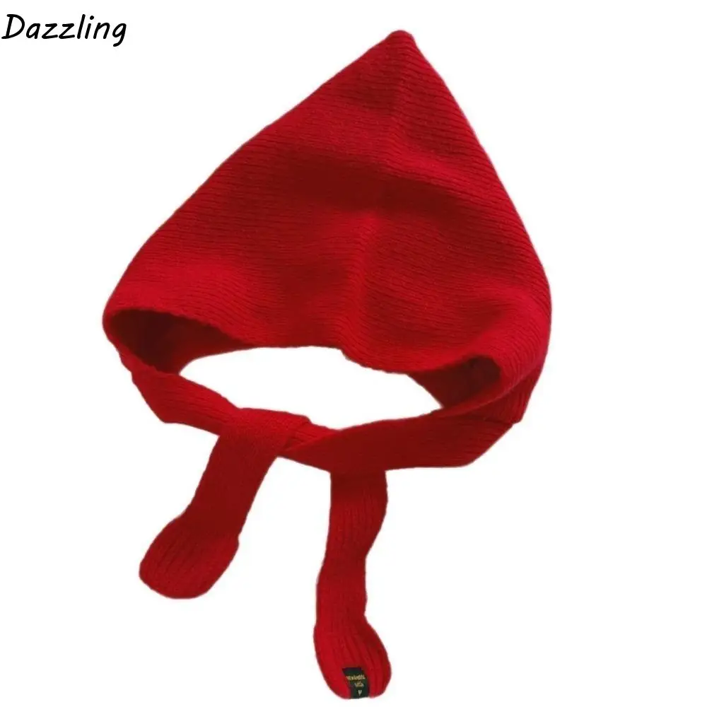 

Neckerchief Korean Style Balaclava Cap Soft Thicken Knitted Beanies Hats Ear Protection Windproof Scarf Hat Girls