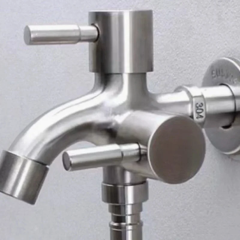 Dual Outlet Utility Sink Faucet – Multi-Purpose Two-Spout Water Tap for Laundry Sink and Washing Machine Hookup