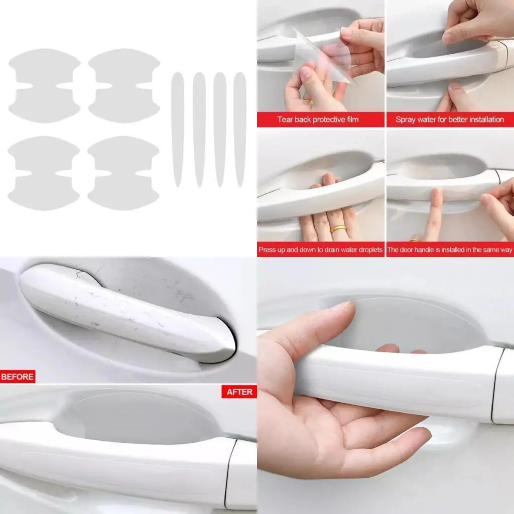 

02DE Vehicle Door Handle Shield Adhesive Film Antiscratch Protector Easy To Install