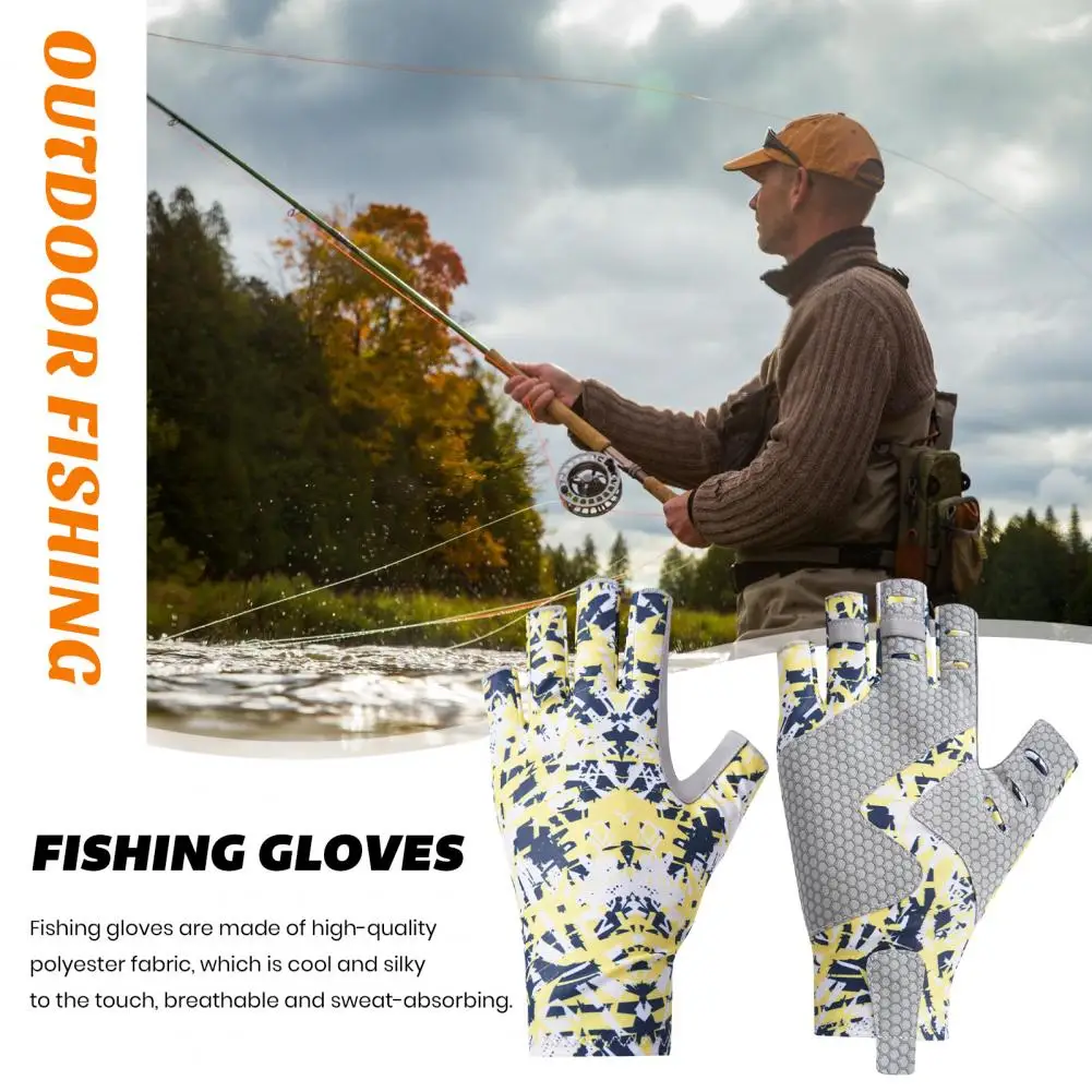 Sun Gloves Highly Elastic Uv proof Fishing Gloves for Sun Wear Resistance Super Soft Camping for Outdoor