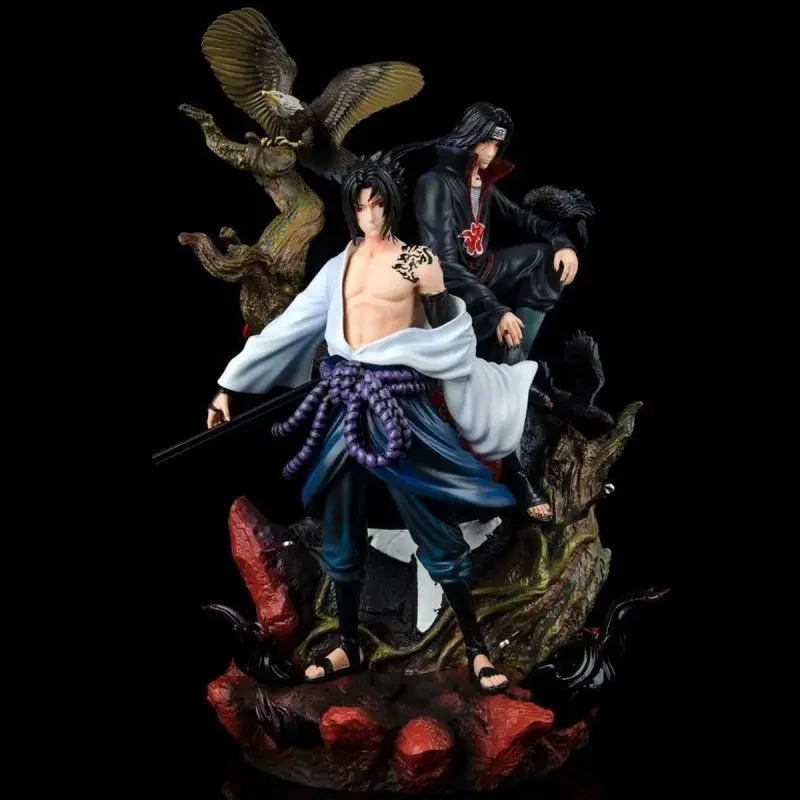 36cm New Naruto Anime Figure Uchiha Sasuke Akatsuki Peripheral PVC Model Statue Desktop Decoration Ornaments Birthday Gifts Toys