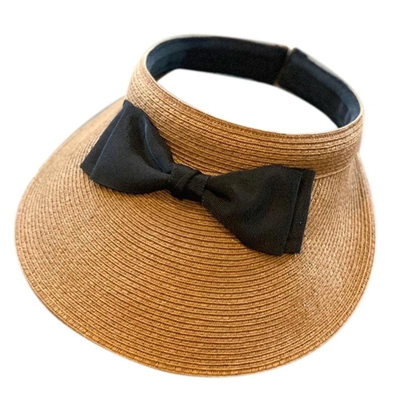 49MC Women's  Hats Empty Top Beach Sun Hat Wide Brim Visor Hat Beach Outdoor Summer Cap UV for Protection