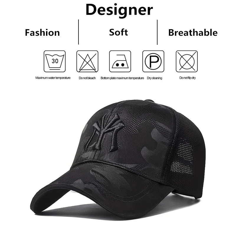 Unisex MY Letter Embroidery Baseball Net Caps Outdoor Adjustable Spring and Summer Casual Sunscreen Hat Sports Golf Cap