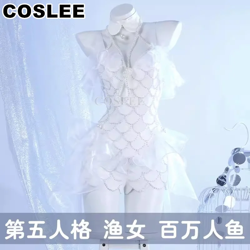 COSLEE Identity V Grace Naiad Million Mermaids Cosplay Costume Lovely Dress Uniform Game Suit Halloween Party Outfit Women XS-XX