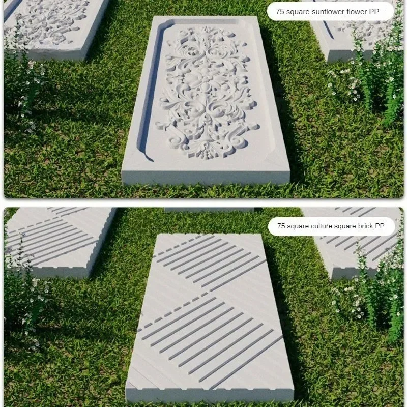 & Cast-in-place Cement Courtyard Lawn Floor Tile Mold Luxury Villa Floor Tile Mold Outdoor Garden Buildings Stepping Stone Model
