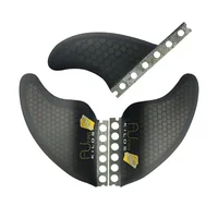 Aletas de tabla de surf FUTUER, construcción de panal de fibra de vidrio negra, cola de tabla de surf, aletas principales, aletas laterales, aletas dobles, Perfo mejorado