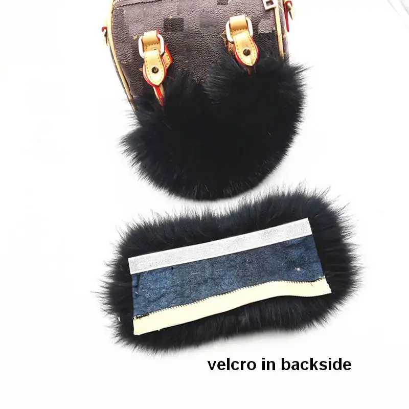 20/25/30cm Replacement Bag Strap Genuine Fox Fur Handbag Shoulder Straps Wrap Handle For Women Winter Accessories