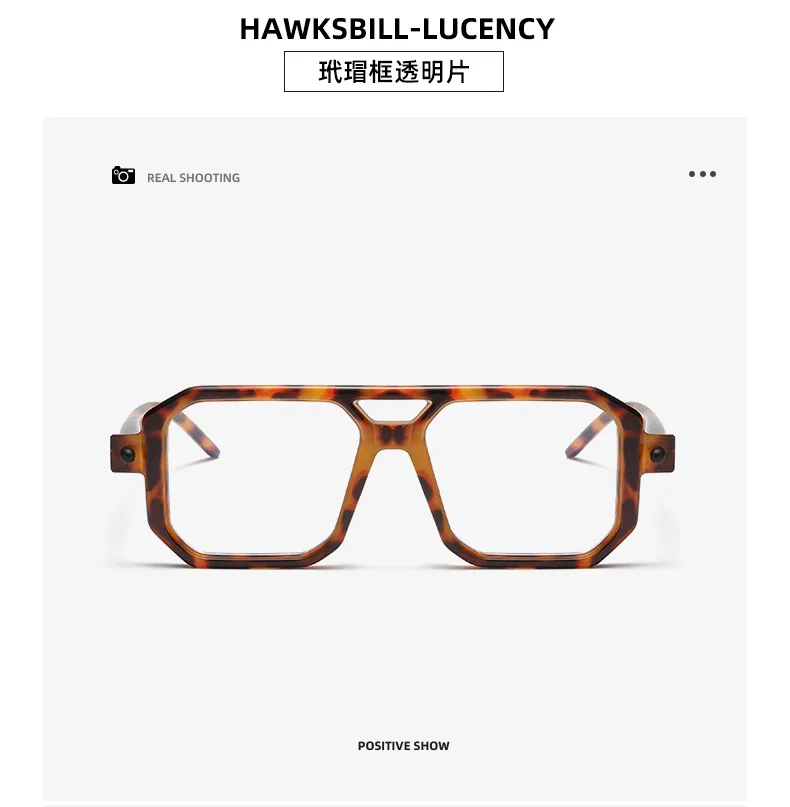 Neue modische quadratische Sonnenbrille für Damen und Herren, Vintage-Markendesigner, Punk-Sonnenbrille, klare Gläser, Spiegelbrille – Detail 36
