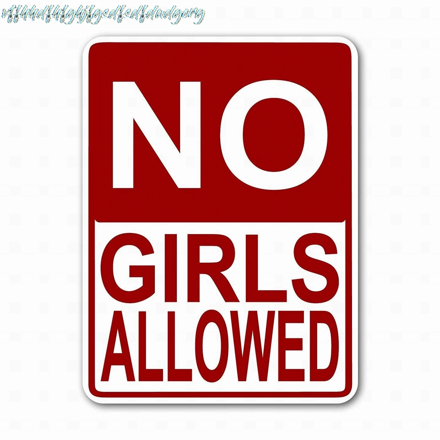 Vintage Metal Tin Sign 8x12 No Girls Allowed (Red) Wall Decor Home Decor sign