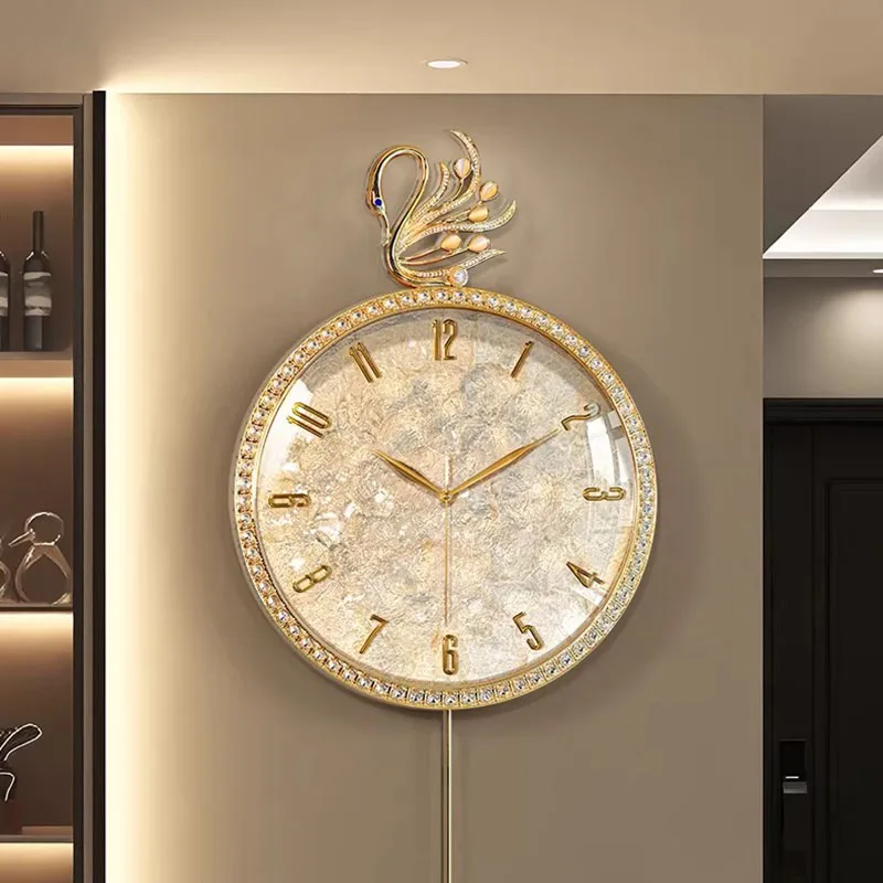 T*-Vintage Luxury Wall Watch Romantic Nordic High Quality Fashion Wall Clocks Interior Design Reloj Pared Living Room Decoration