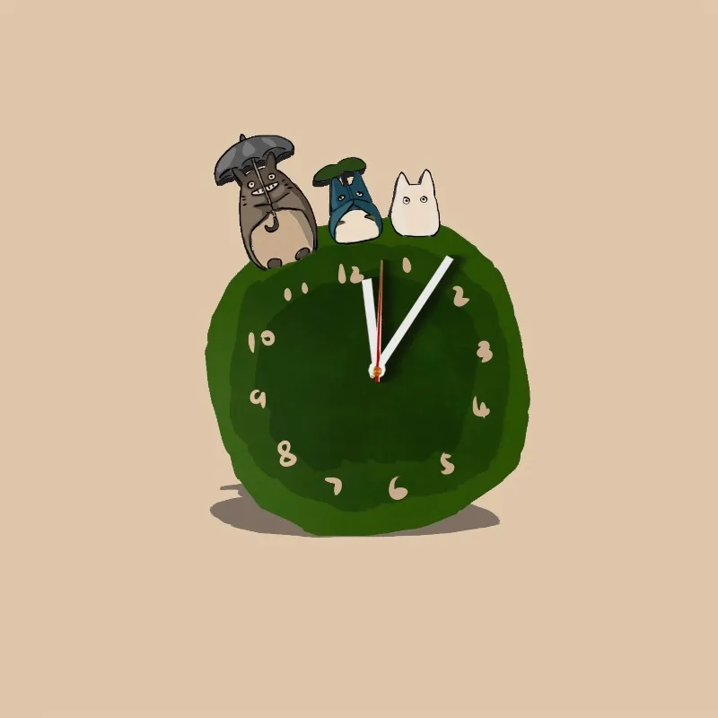 ساعة حائط إبداعية على الطراز الياباني كارتونية لطيفة راقية ساعة حائط طازجة على طراز الغابة ديكور منزلي إبداعي تحيف كبيره للمنزل FYWC