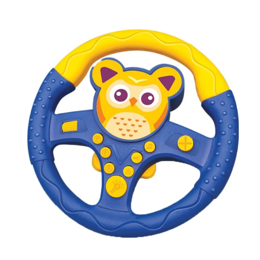 

360 ° Rotation Cartoon Copilot Steering Wheel Montessori Multi Functional Simulation Steering Wheel Toys Early Education