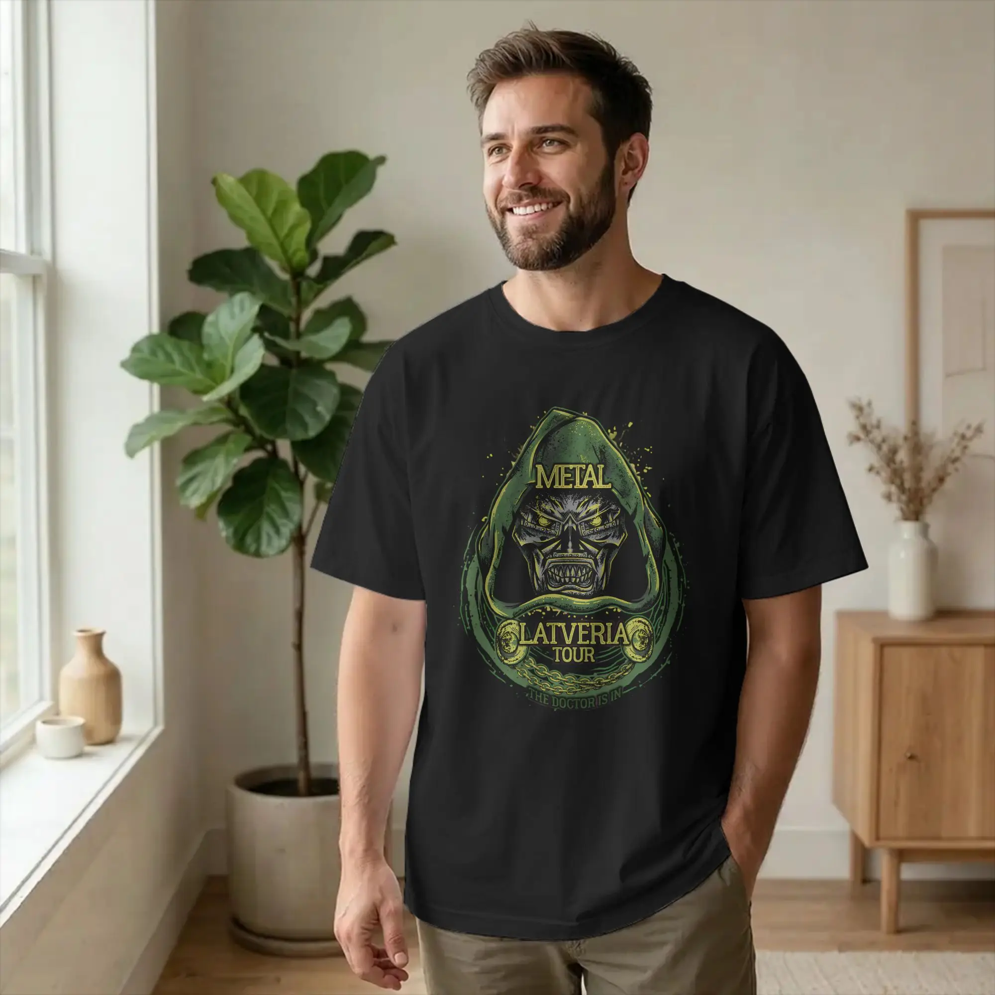 Men Women Dr Dooms Metal T Shirt 100% Cotton Tops Vintage Short Sleeve Round Collar Tees New Arrival T-Shirts
