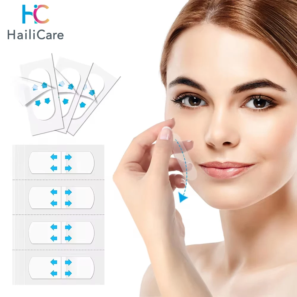 Ruban adhésif imperméable en V pour le maquillage du visage, autocollant respirant invisible pour lifting du visage, raffermissement du ruisseau, 80 pièces/paquet