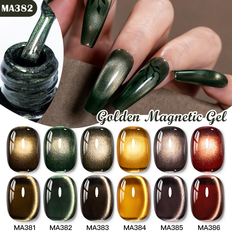 Ouro glitter gato gel magnético unha polonês luz dourada gel magnético semi permanente embeber fora uv gel verniz suprimentos de unhas diy