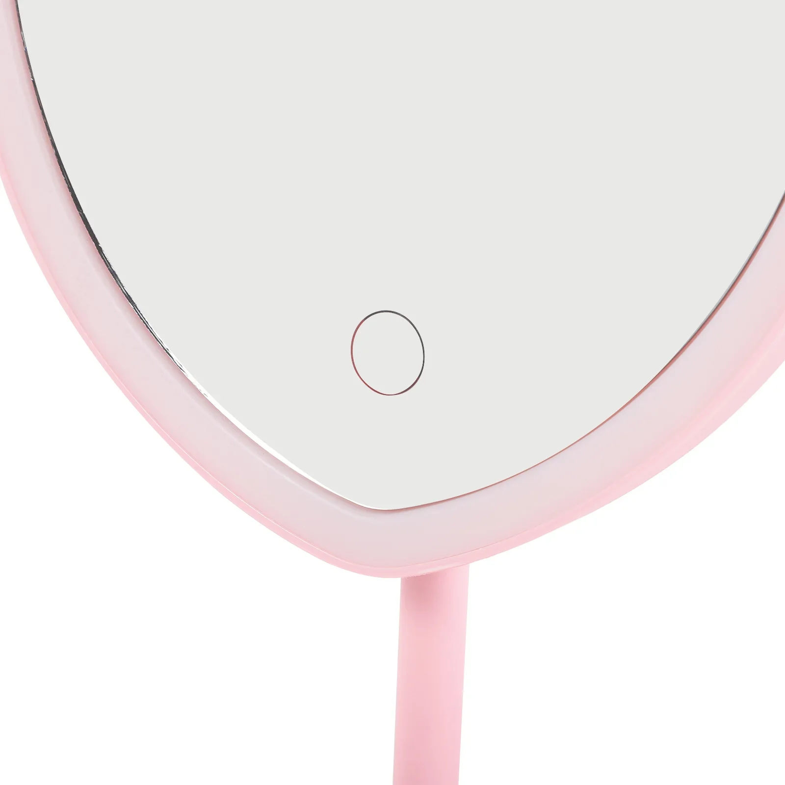USB Rechargeable LED Heart Shape Makeup Mirror Desktop Lighted Vanity Mirror Portable Compact Durable High Definition