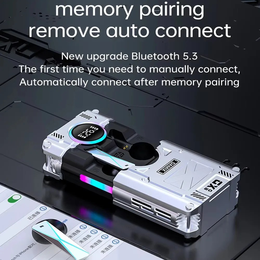 

In-Ear Wireless Bluetooth Headset Touch Control Waterproof Low Latency Headphones Noise Canceling Earbuds HD Call