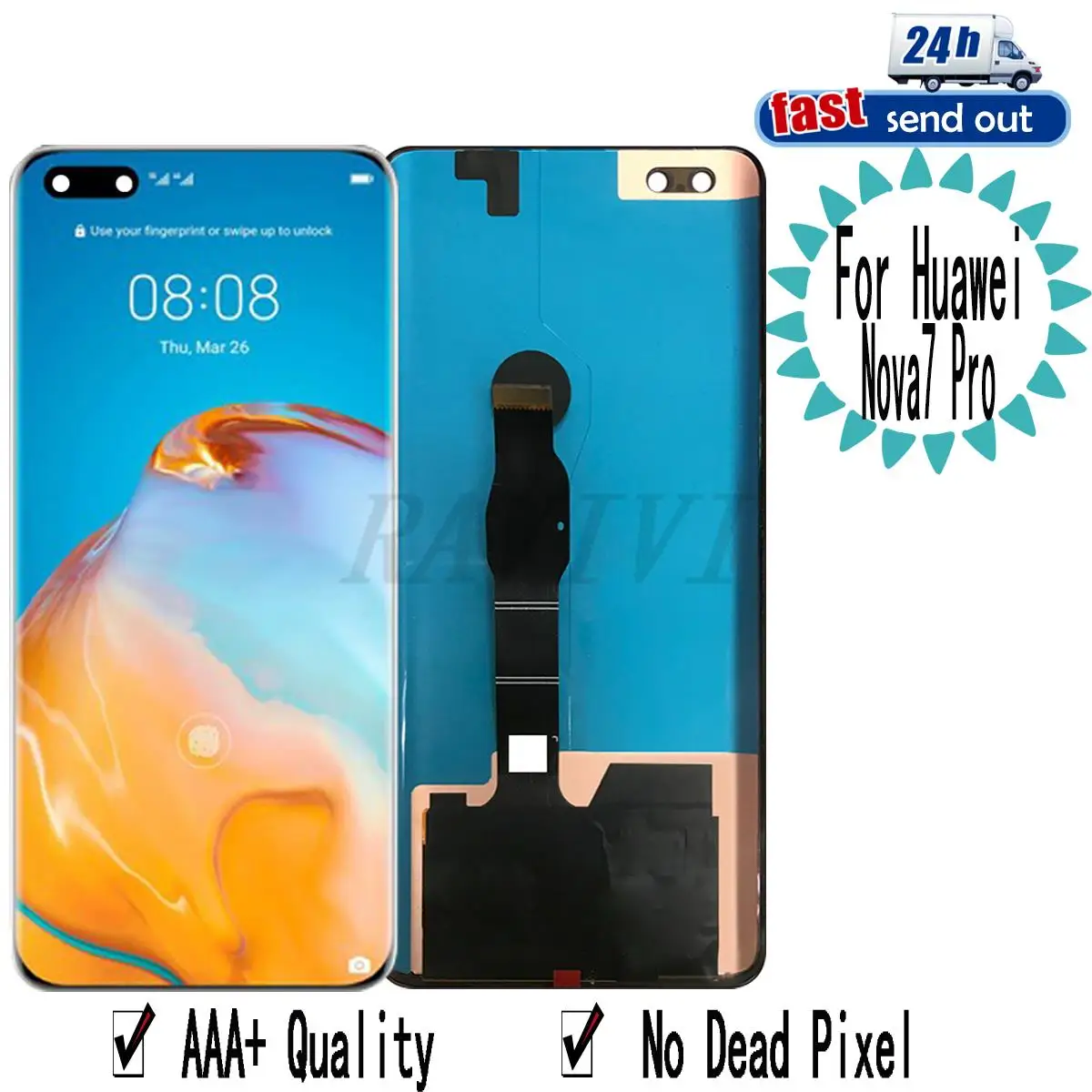 

6.57" Nova7Pro AMOLED For Huawei Honor30 Pro LCD Display Touch Screen Tested Digitizer Assembly Replacement JER-AN10