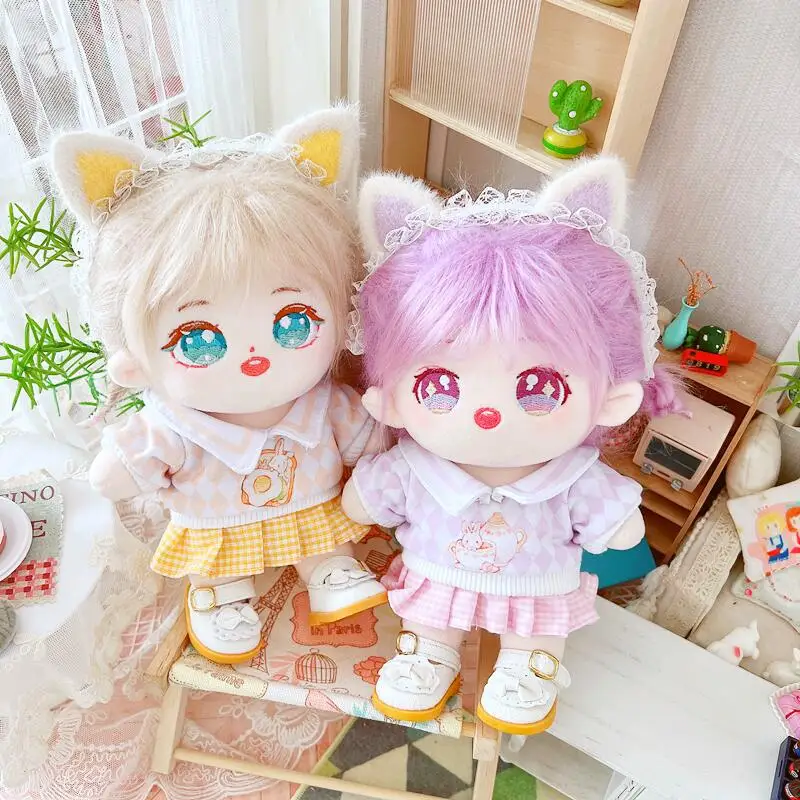 Kawaii Idol Doll Clothes, Cute Hoodies, Coat Set,DIY, Dress Up, Plush Doll, Can Changing Clothes, Games, Girls, Kids Gifts, 20cm