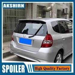 Use For Honda Jazz Fit 2004--2007 Year Roof Spoiler ABS Plastic Carbon Fiber Look Rear Trunk Wing Car Body Kit Accessories