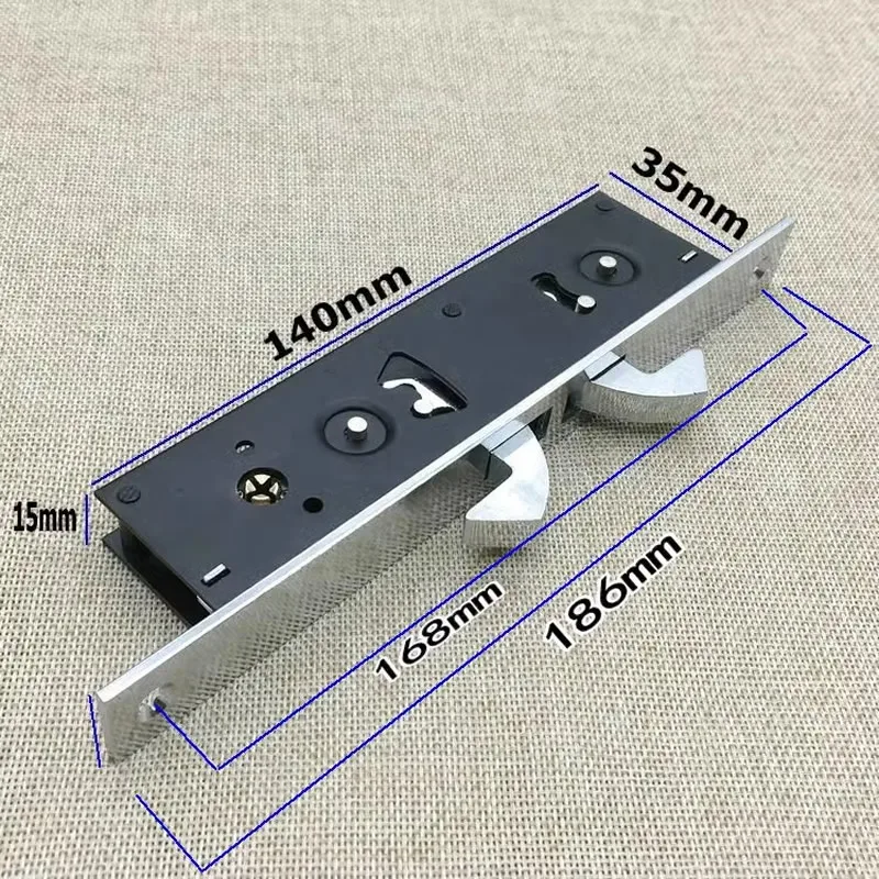 Aluminum alloy sliding door Hook lock Stealth Mortise lock For Wooden door Framed glass door Cross key strong durable