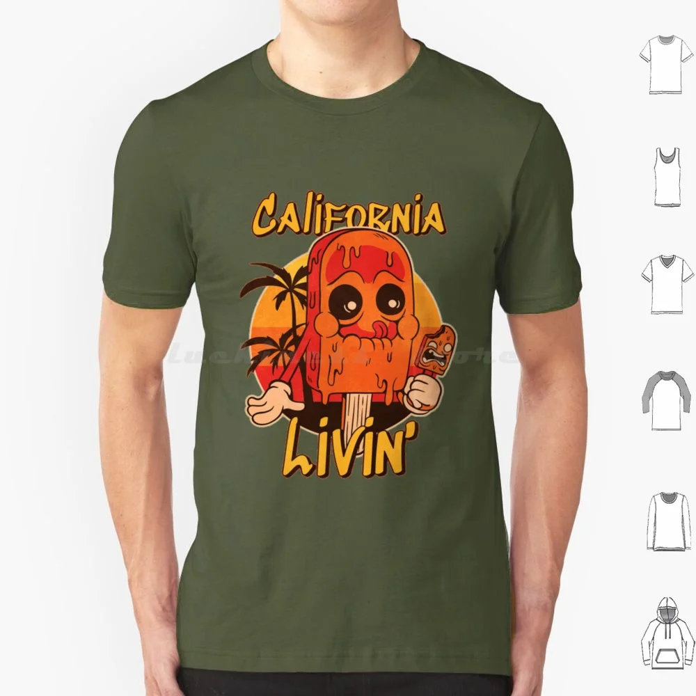 California Icecream Livin Cartoon T Shirt 6Xl Cotton Cool Tee Icecream California Cute Cream Sovik Goswami Trending Trendy