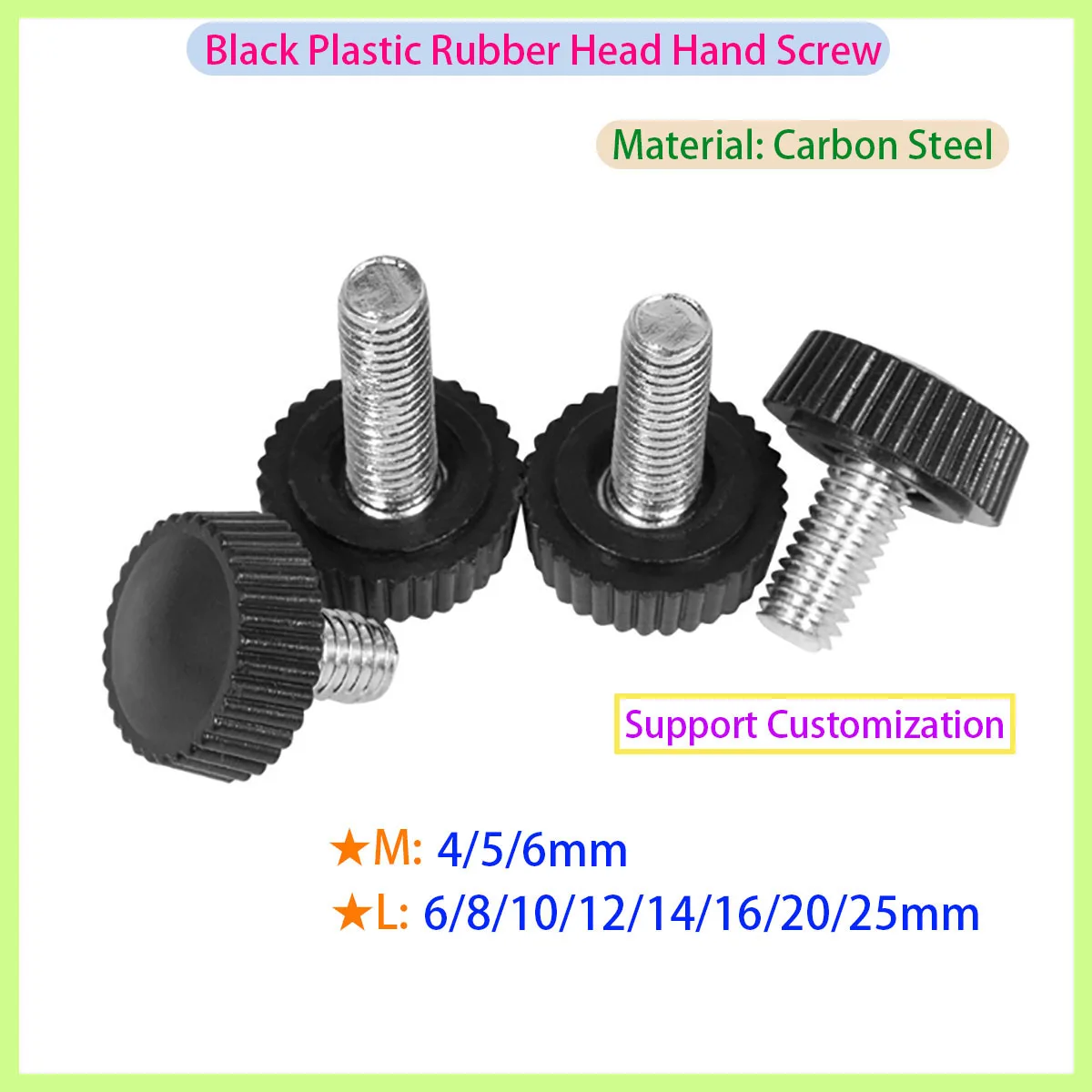 

Black Round Head Hand Twisted Rolled Flower Screw Plastic Fastening Carbon Steel Bolt Nut M4 M5 M6