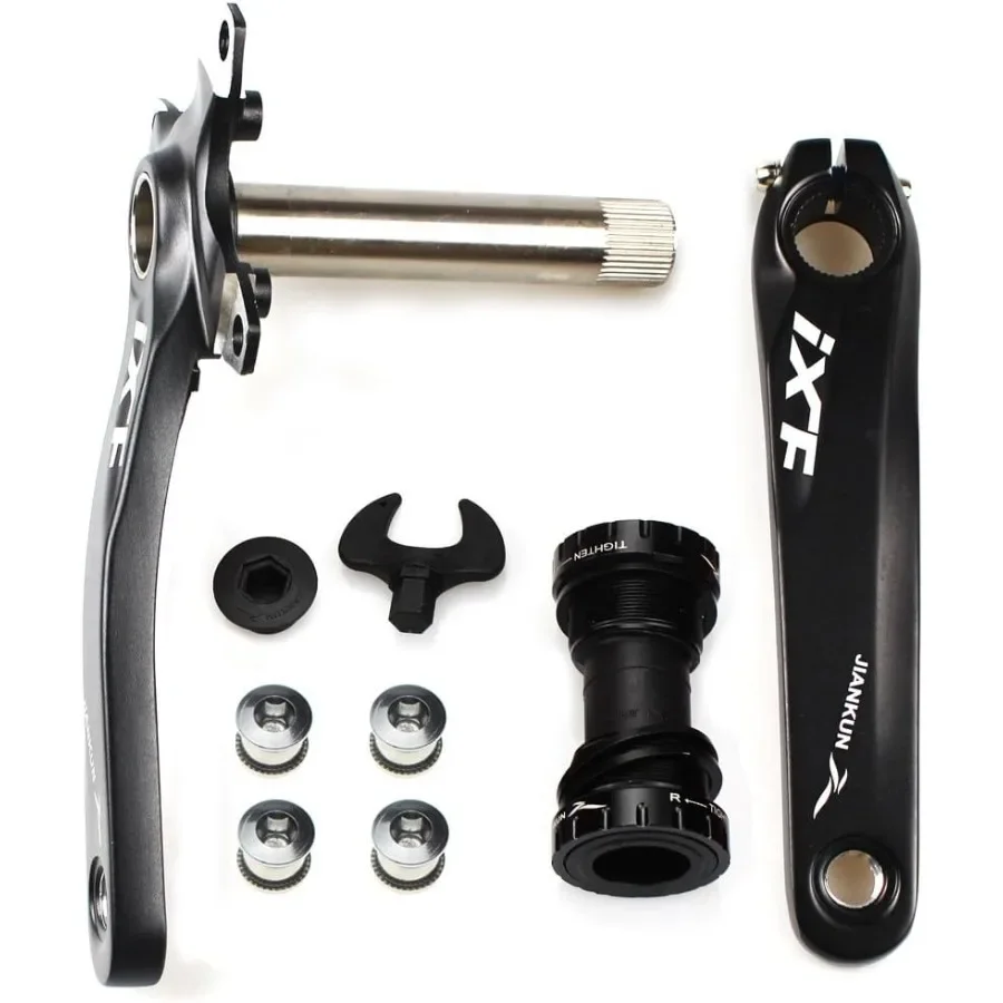 

Bike Crank Arm Set 175mm 104 BCD Mountain Bike Crank Arm Set with Bottom Bracket Kit and Chainring Bolts for MTB BMX Road Bicyc