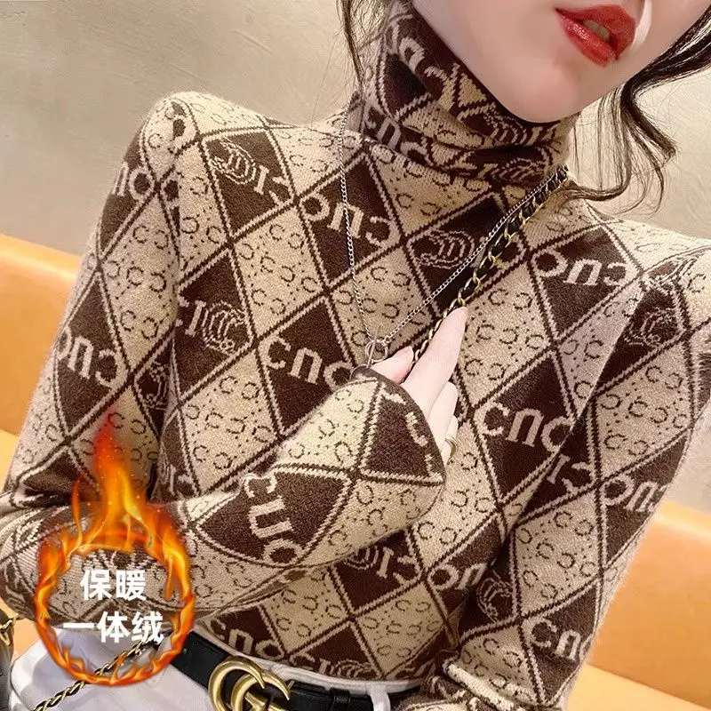 Fce gevoerde lange Sve Base irt High Ne unieke top voor dames lente herfst winter faionable breigoed van Guangzhou