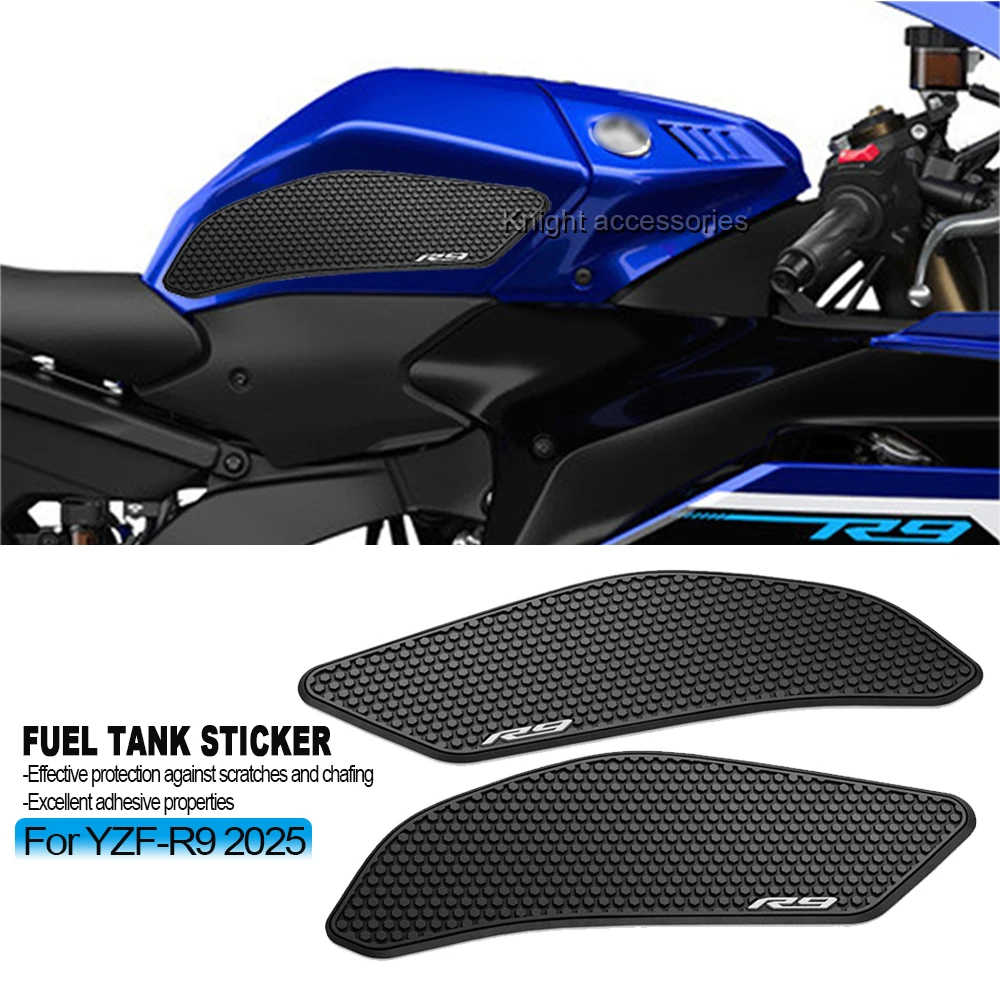 

New For YZF-R9 YZF R9 yzf-r9 2025 Motorcycle accessories side stickers non-slip fuel tank pad waterproof rubber sticker