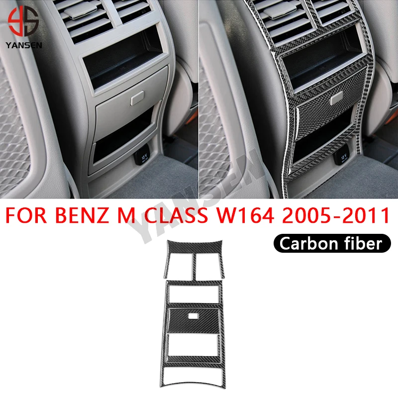 

Rear Centre Storage Control Panel Cover Decorative Carbon Fiber Sticker For Mercedes Benz M-Class W164 2005-2011 Car Accessories
