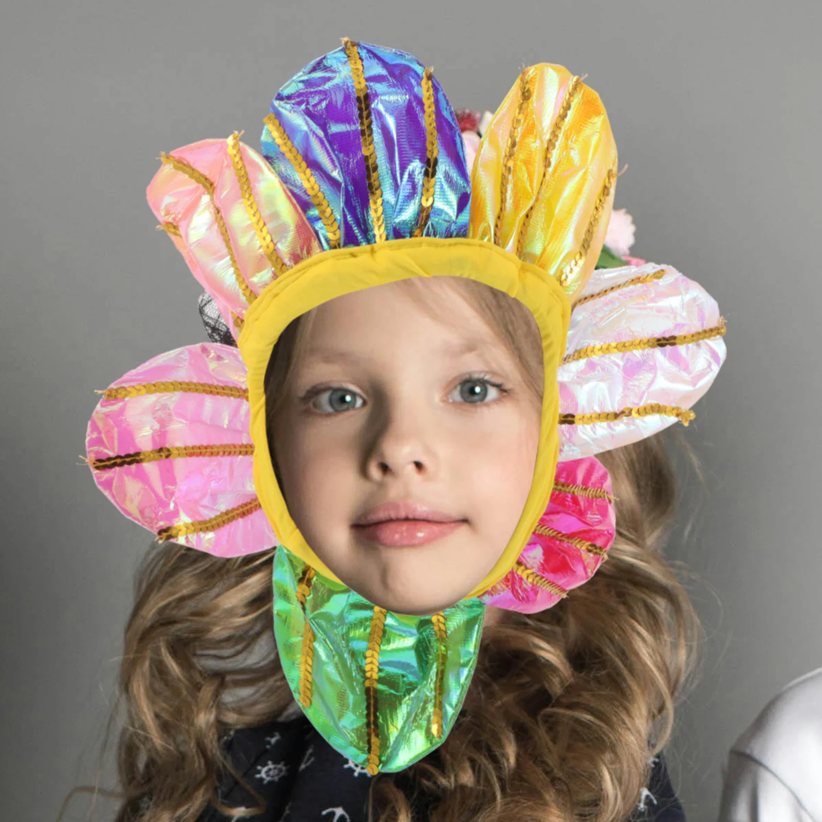 

Colorful Sunflower Headpiece Kids Kindergarten Performance Lightweight Flower Headdress Unique Stage Prop Funny Costume Headgear