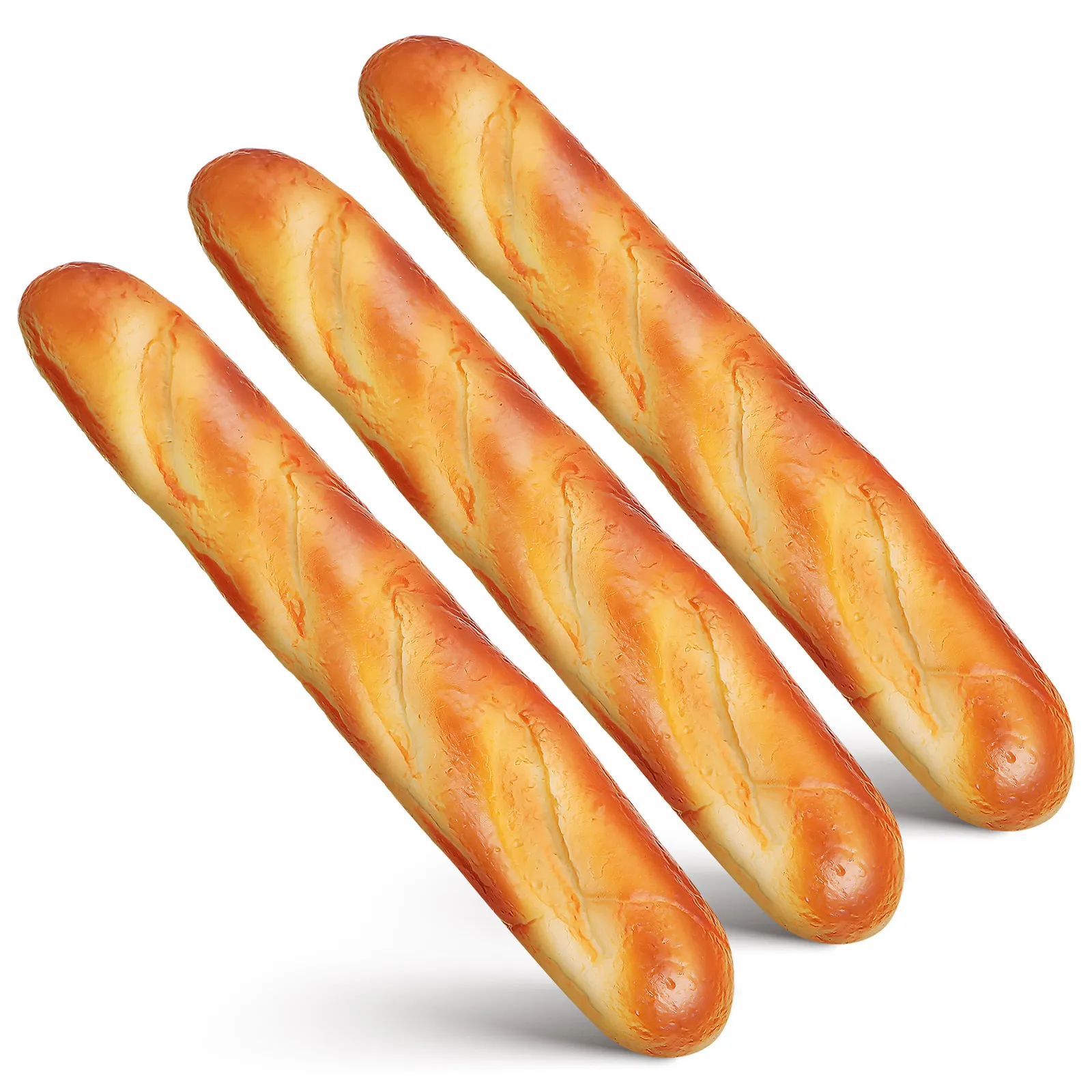 

Набор из 3 реалистичных искусственных французских багетов из полиуретана для декора кухни, витрин пекарен, реквизита для фотосъемки, очень похожие на настоящие