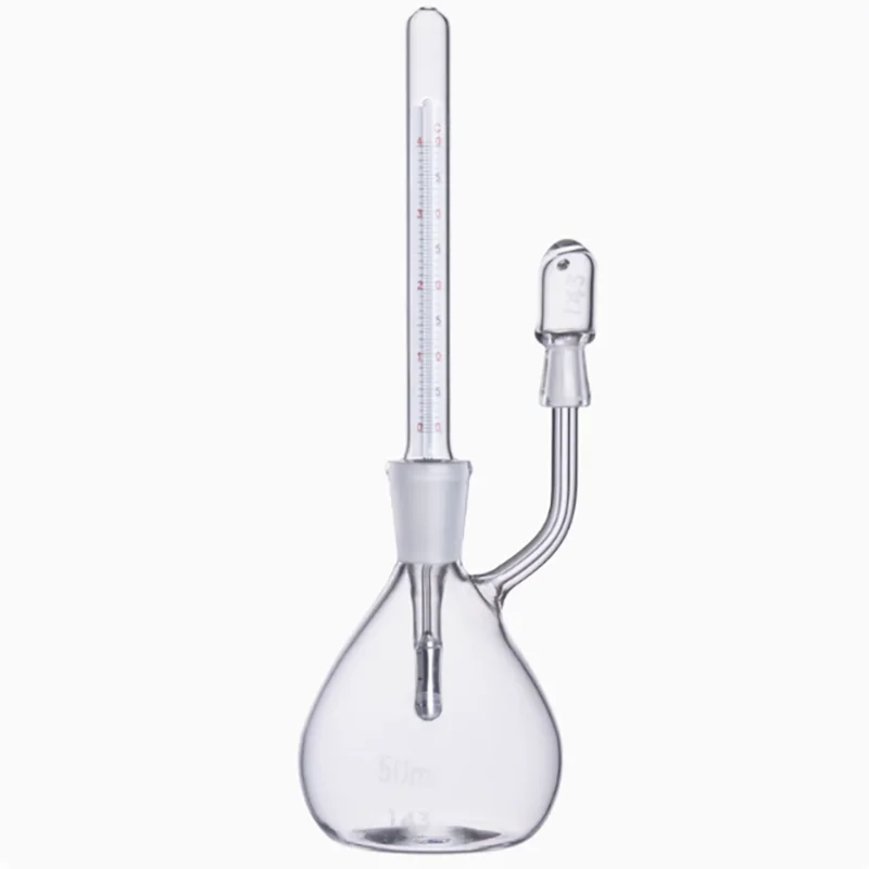 

Temperature-attached specific gravity bottle density bottle 25ml 50ml glass belt thermometer specific gravity bottle