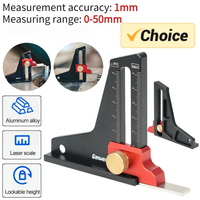 Ganwei Aluminum Alloy Height Gauge Dual Scales DIY Woodworking Height Measurement Tool Tablesaw Depth Measuring Ruler