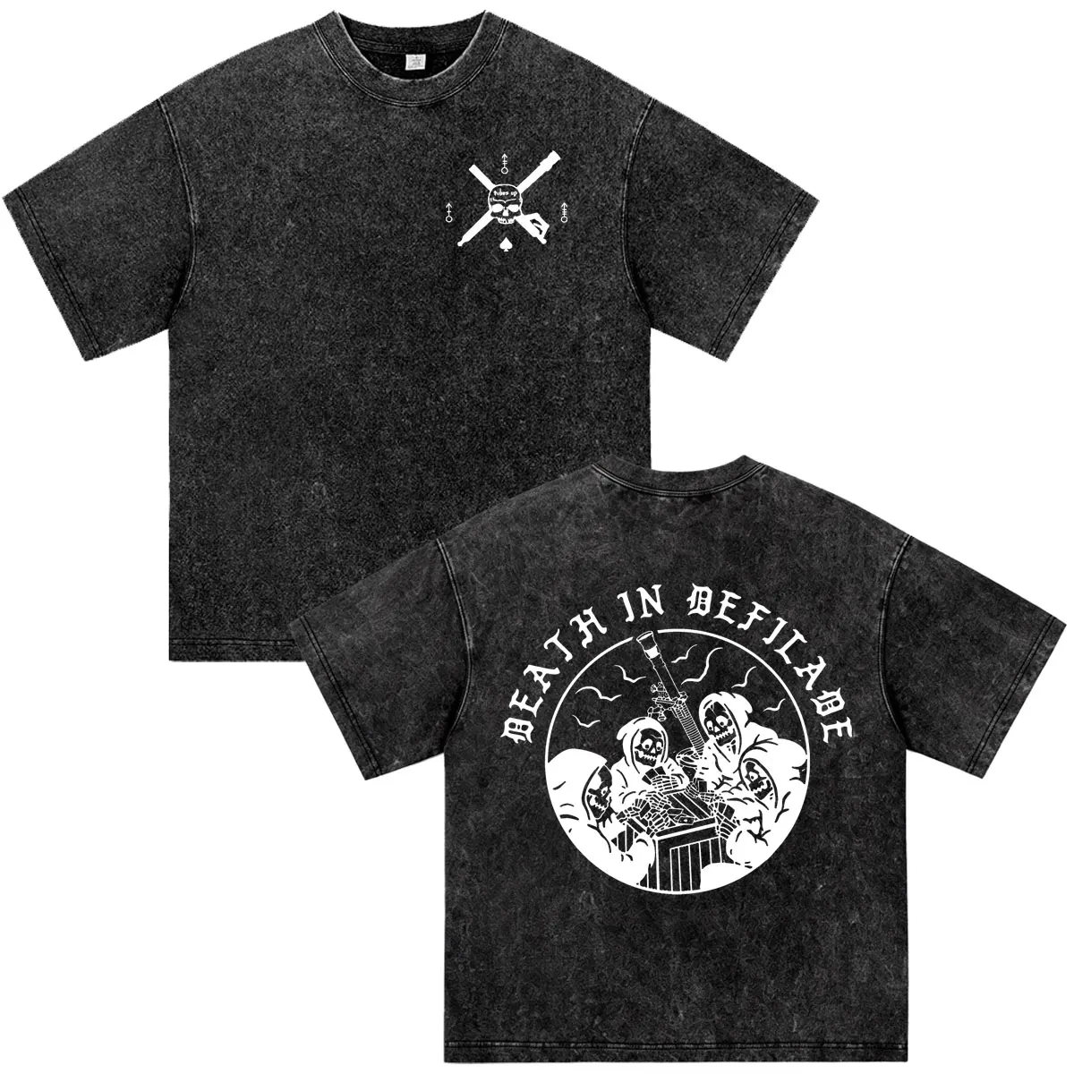Pray for Squirters Forward Observations Group Skeleton Vintage Washed T-shirts Men's Women Fashion Gothic Short Sleeve Tee Shirt