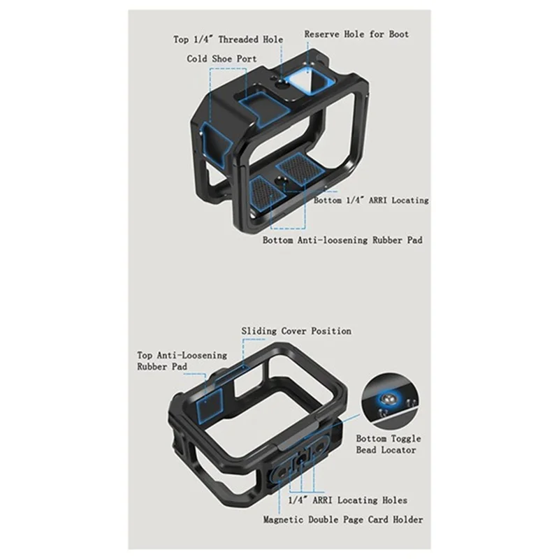 Leading- Cage Kit For Gopro 12/13 Cage Quick Release Mount Full Protective Frame Case Accessories