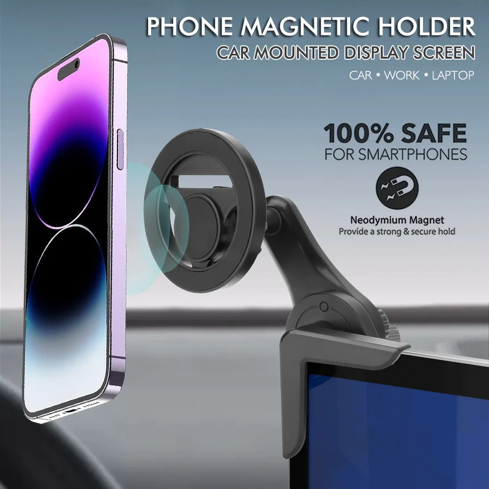 For Tesla Model 3 X Y S BYD Center Control Display Slide Rail Phone Holder Magnetic Car Phone Holder for iPhone 15 14 13 12