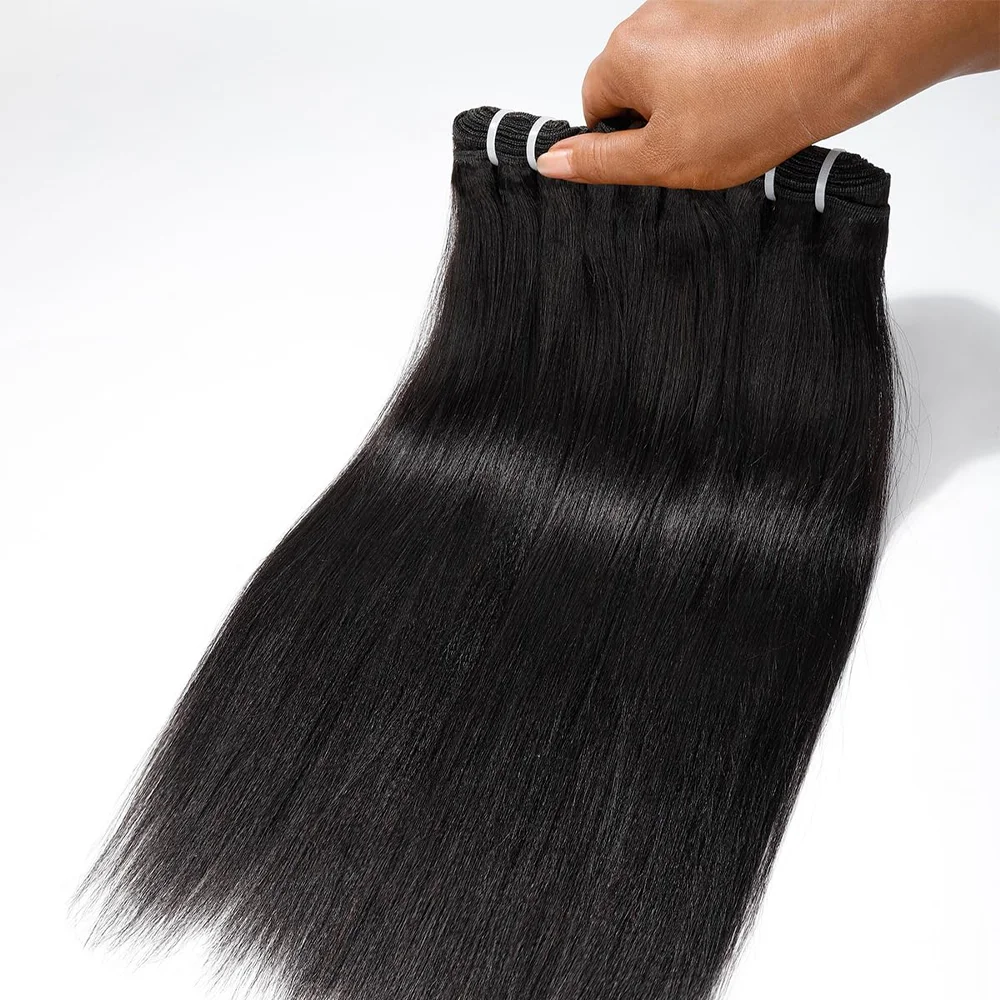 Unprocessed Raw Human Hair Bundles Tissage Cheveux Humains Bone Straight Hair Bundles Virgin Remy Human Hair Weave Extensions