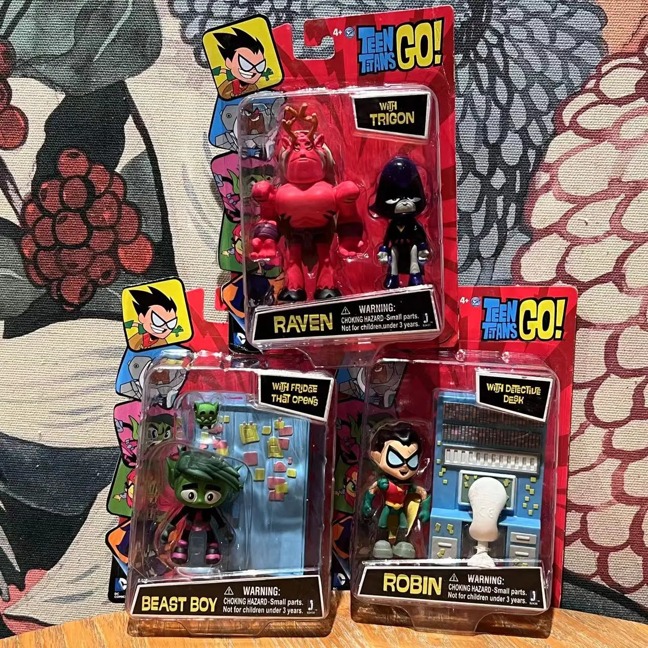 7CM Original DC Comics Teen Titans Go Desk Robin Batman Beastboy Raven Trigon Action Figure Collectible Toys