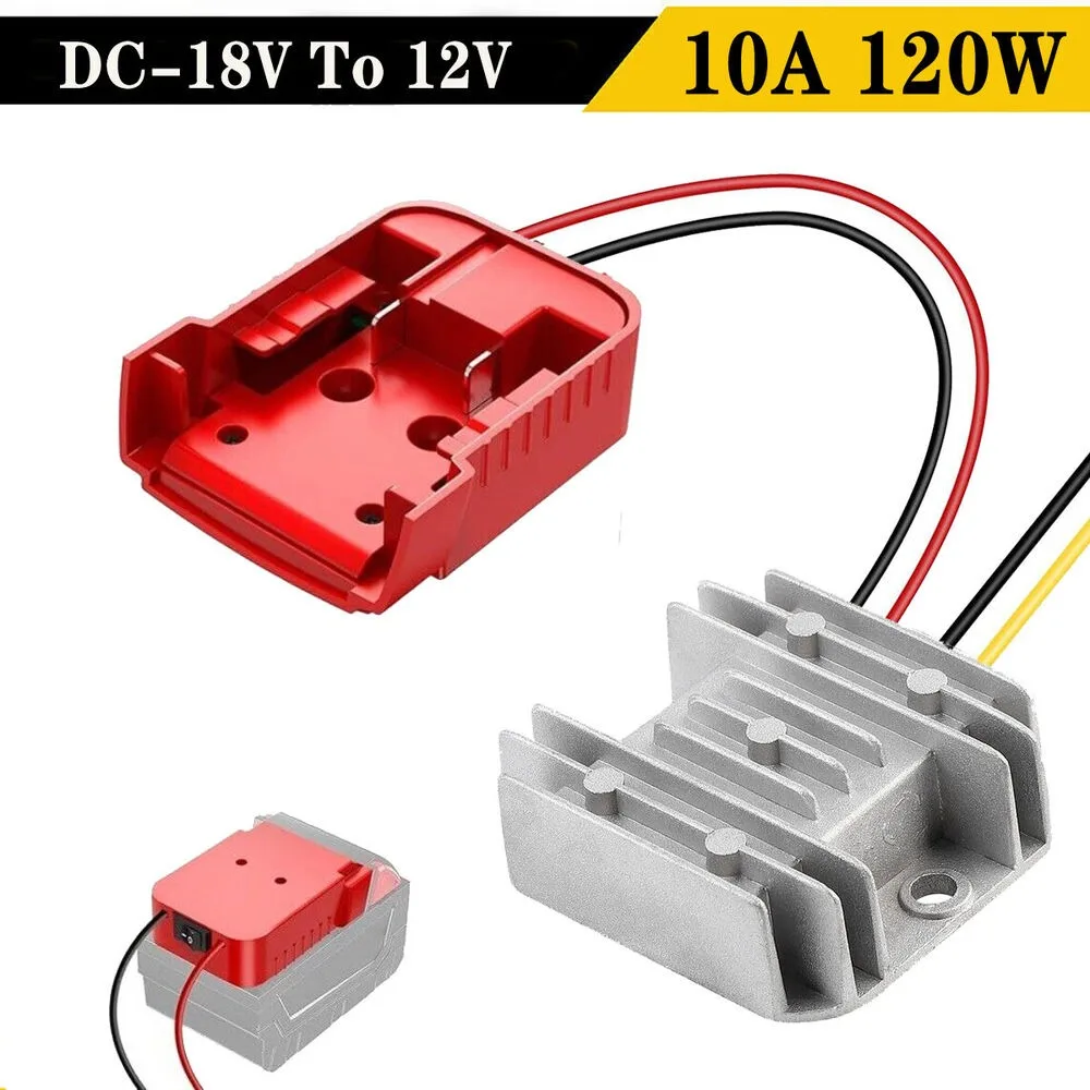 Conversor Step Down para Milwaukee Li-ion Regulador de Tensão da Roda com Interruptor 10a 120w dc 18v para dc 12v
