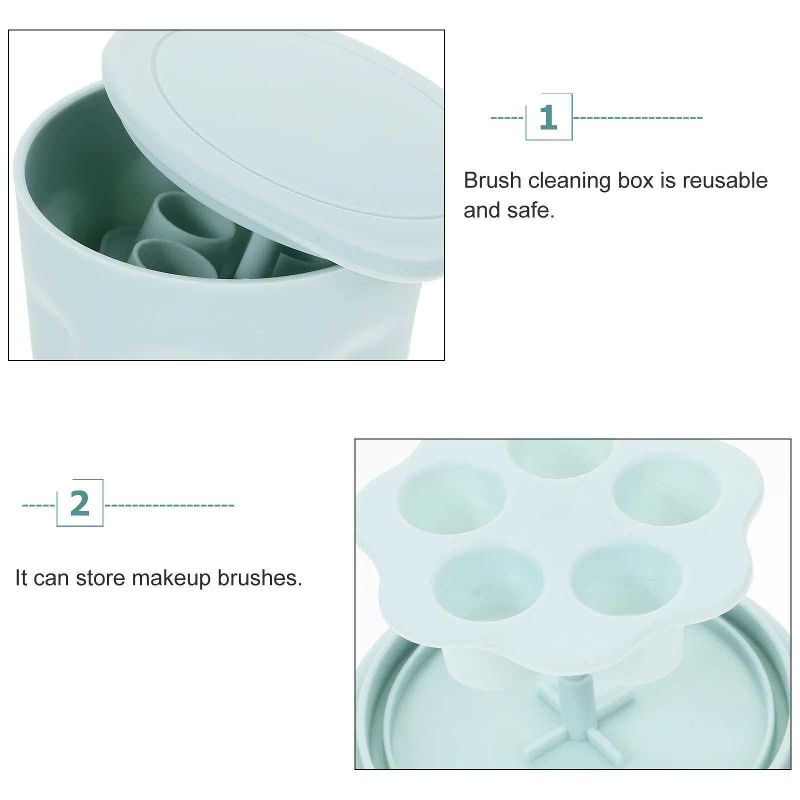 

Make up Brush Cleaner Makeup Cleaning Box Brushes Detergent Drying Holder Washer