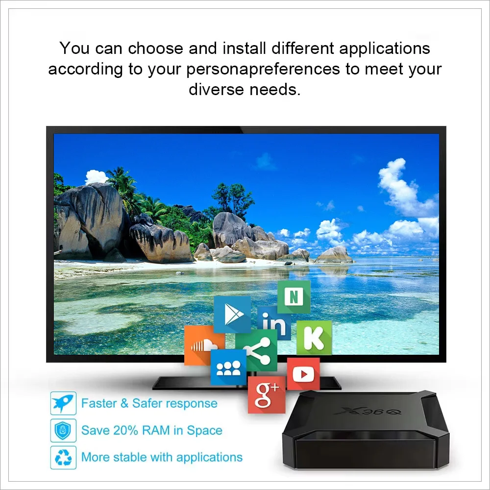 X96Q Smart Android TV Box 4K Wifi Google Player Youtube RAM 1/2GB ROM 8/16GB Multi Language Streaming Media Player Set Top Box