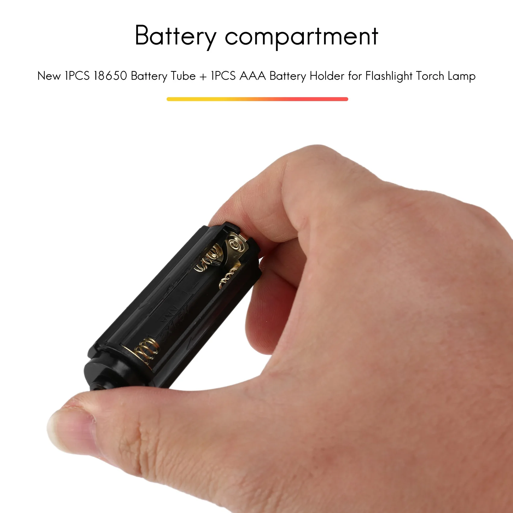 WHQT جديد 1 قطعة 18650 أنبوب البطارية + 1 قطعة حامل بطارية AAA لمصباح الشعلة