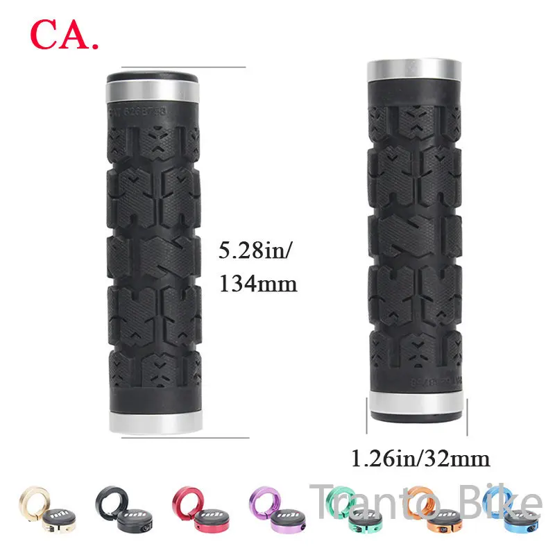 ODI Bicycle Handlebar Grips Double Lock Ring Mountain Bike Grip Comfortable Shock-absorption MTB Cuffs Anti-slip Bike Handles