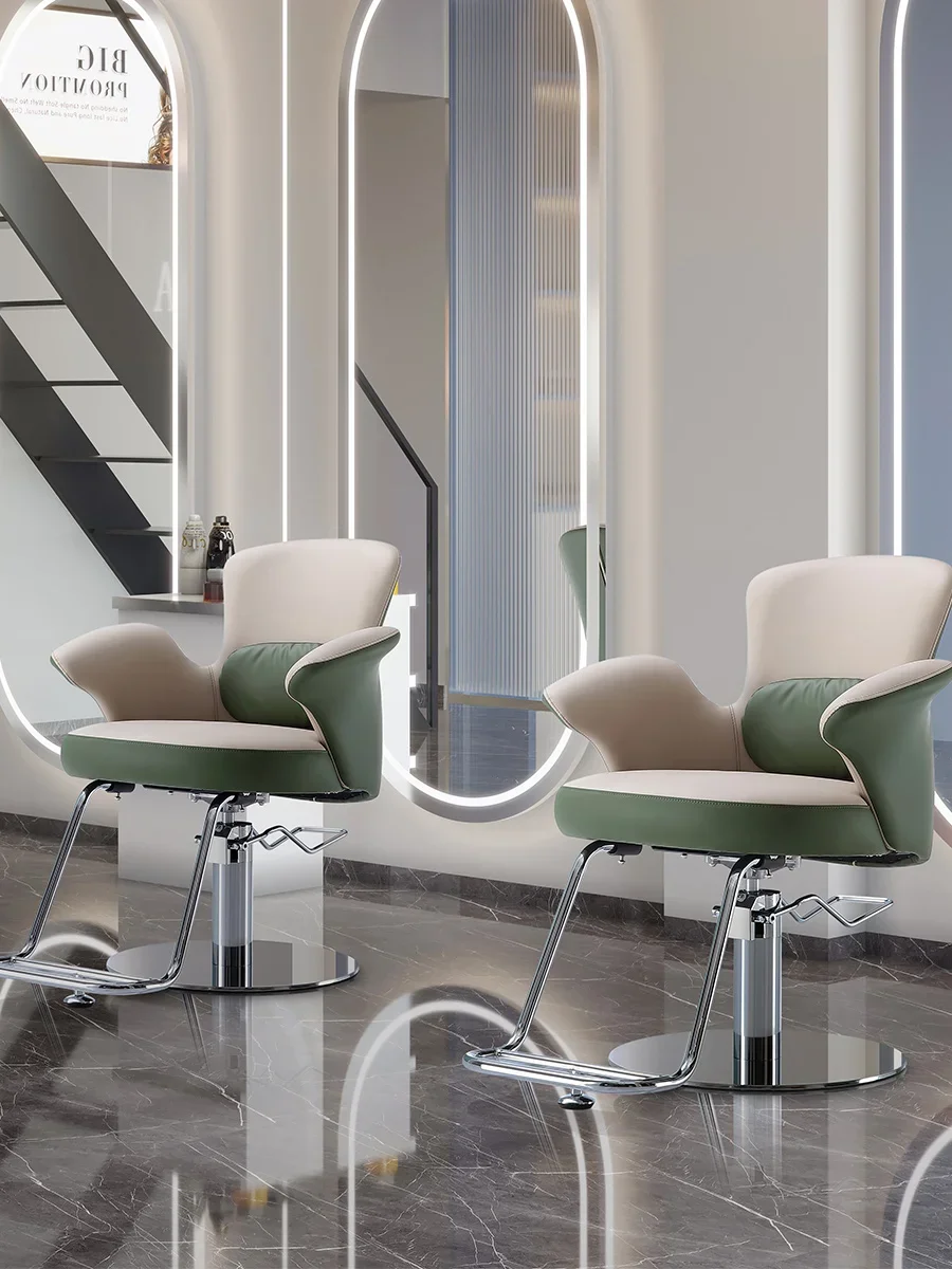 Perm, dyeing and cutting chair, special stainless steel lifting barber shop barber chair for hair salon