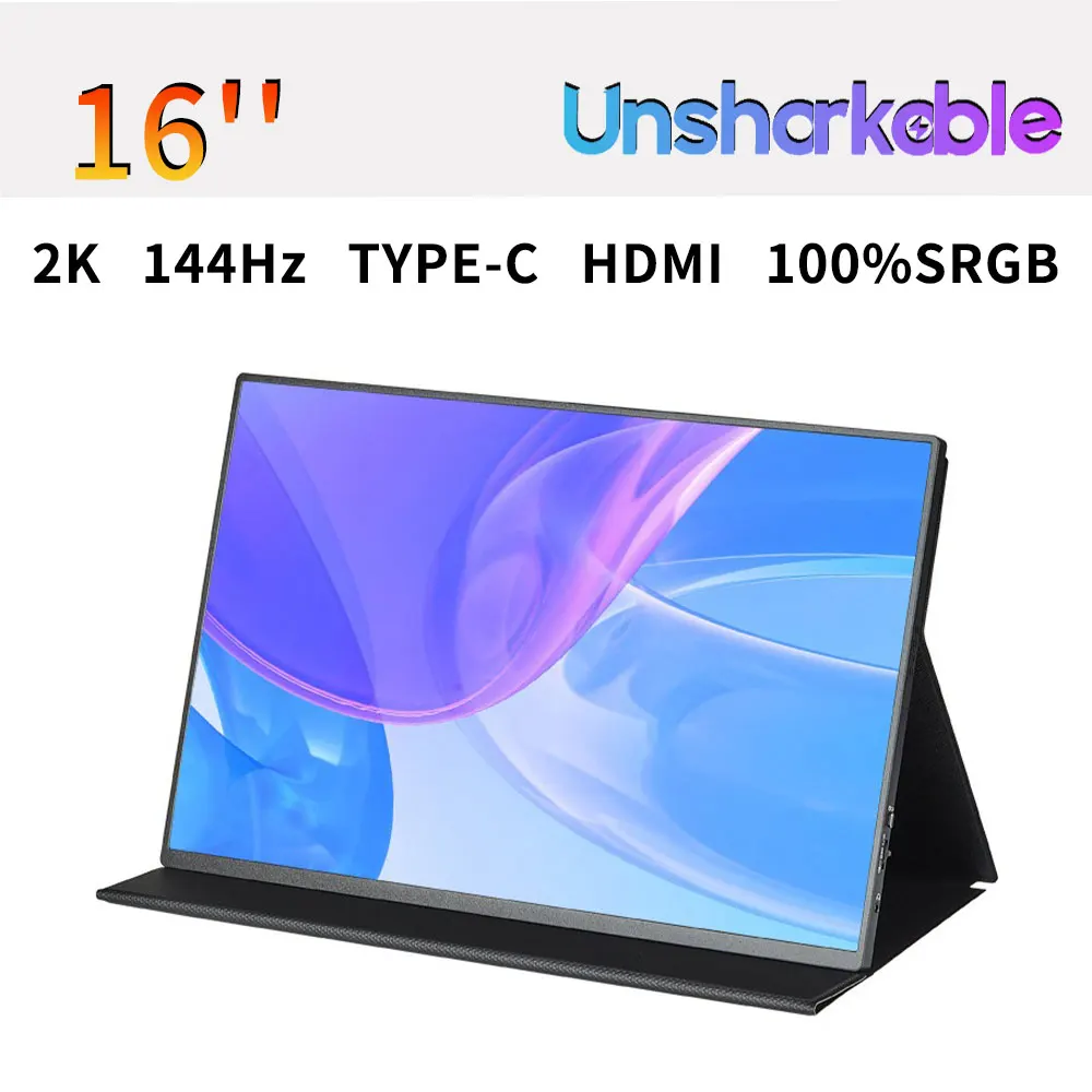 

UNSHARKABLE 16inches 144Hz 2.5K Portable Monitor Display PS5/Switch Laptop Secondary Office Gaming Expand Screen 300 Brightness