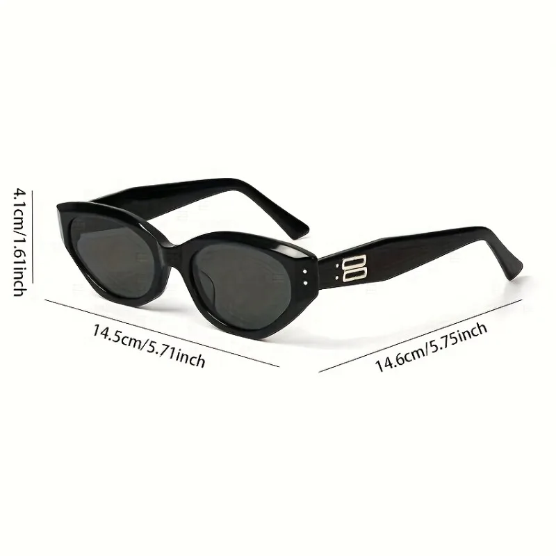 The New Retro Oval Frame Sunglasses Personality Catwalk Small Frame Sunglasses Glasses Men's/Women's Universal UV400 Eyewear image 6