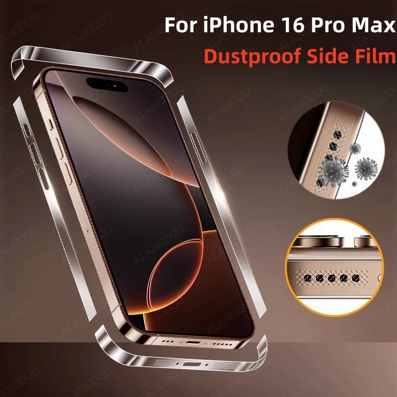 Dust proof Frame Film For iPhone 16 Pro Max 16Pro 16Plus 15ProMax 14Pro Border protection film For iPhone 16ProMax Side Film