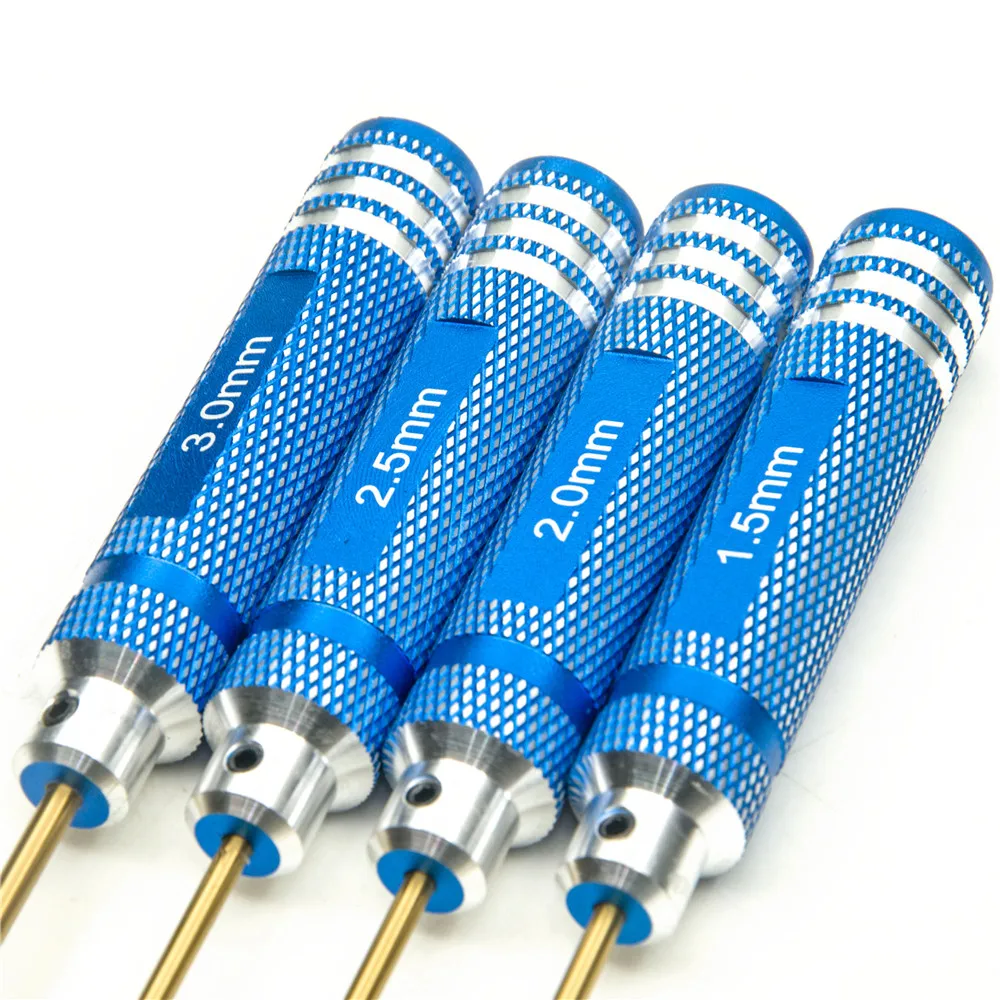 MIBIDAO Metalen Hexagon Schroevendraaier 1.5/2.0/2.5/3.0mm Hex Schroeven Wrench Tool voor RC Crawler auto Boot Vliegtuigen Onderdelen